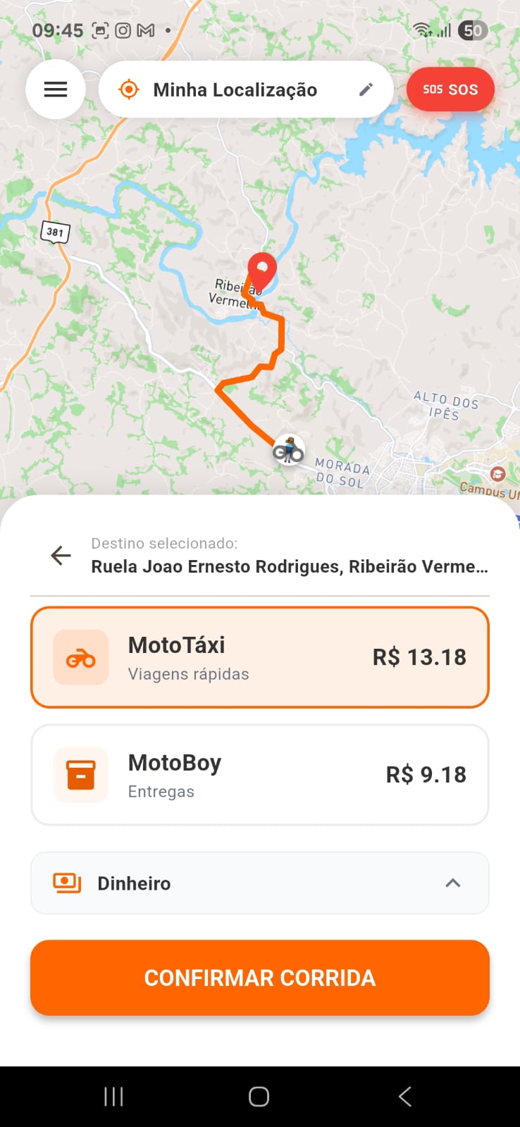 Confirmar corrida
